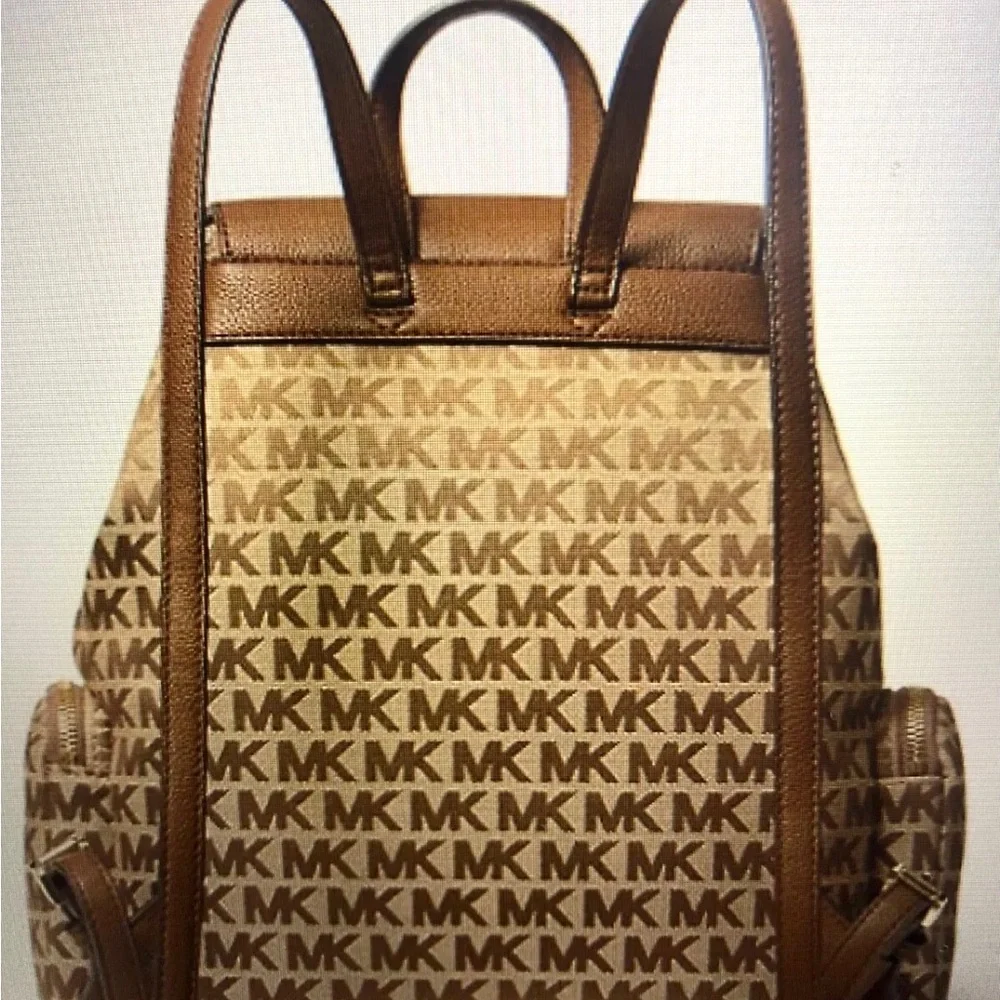 Michael Kors Brown Monogram Backpack - Picture 2 of 9